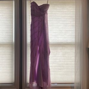 formal dress light purple strapless dress
